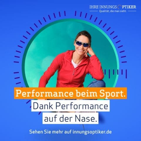 Kampagnenmotiv zu Sportbrillen der „Ihre Innungsoptiker“-Kampagne