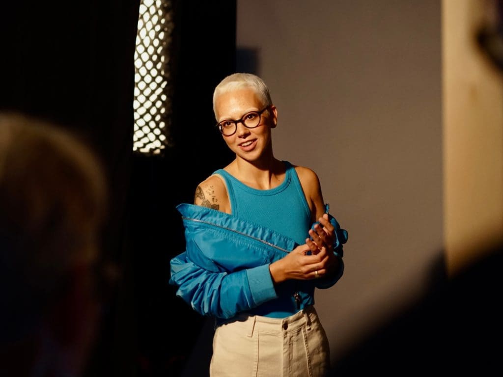 Stefanie Heinzmann beim Fotoshooting für die neue Imagekampagne der Augenoptikerinnungen in NRW