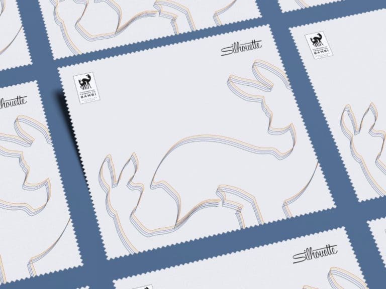 „Tribute to Bambi“-Brillentuch 2023 von Silhouette im Doppelreh-Design mit farbiger Akzentuierung und optischem Effekt