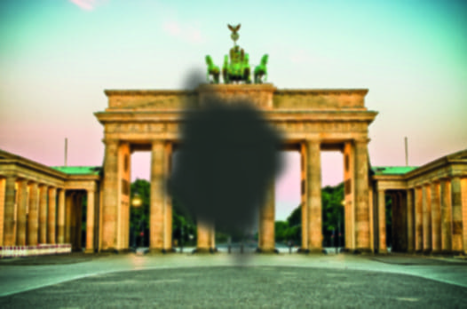 Brandenburger Tor Berlin, simulierte Sicht eines AMD-Betroffenen