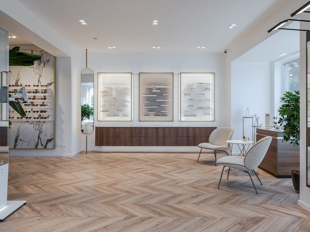 Ein Bild eines modernen Ladenbaus von Forbettershops.