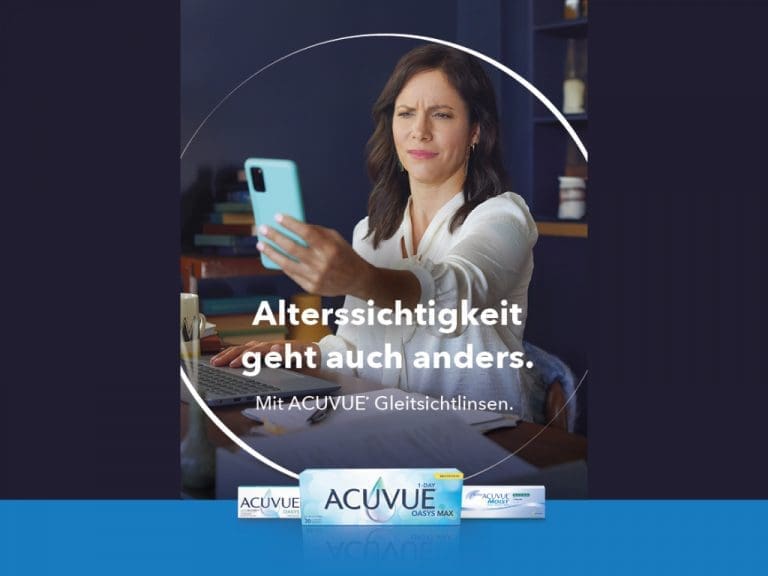 Visual zur „Alterssichtigkeit geht auch anders“-Kampagne von Johnson & Johnson Vision