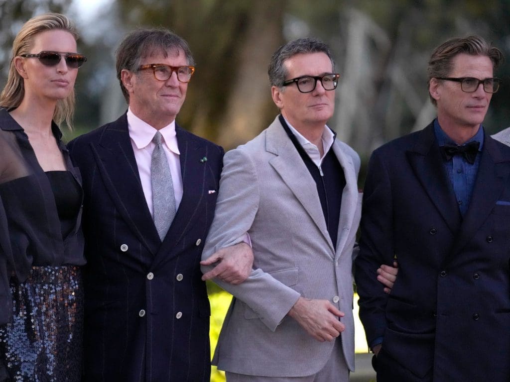 Karolina Kurkova, Brunello Cucinelli, Federico Milleri, Mark Vanderloo beim Launch-Event anlässlich der ersten Brunello Cucinelli Eyewear-Kollektion mit EssilorLuxottica