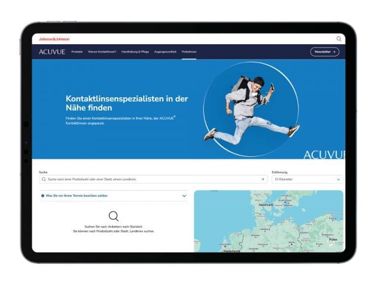 Screenshot Internetauftritt acuvue.com