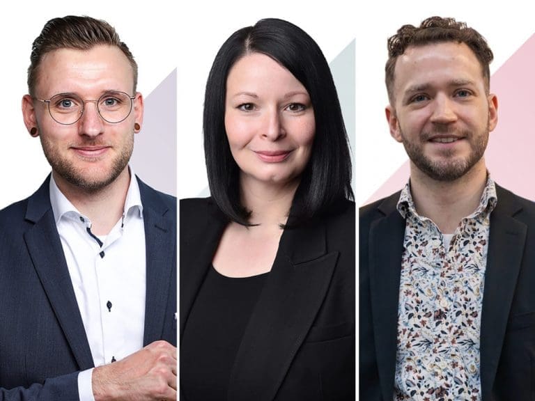 Jan Siering, Delia Matt und Marcel Pigorsch als neue Vertriebsmitarbeiter bei Menicon