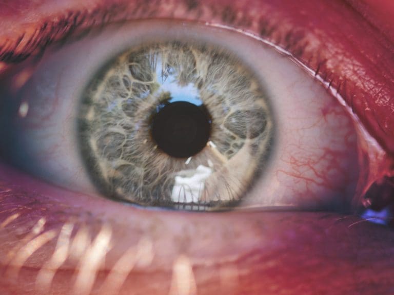 Nahaufnahme eines menschlichen grünen Auges