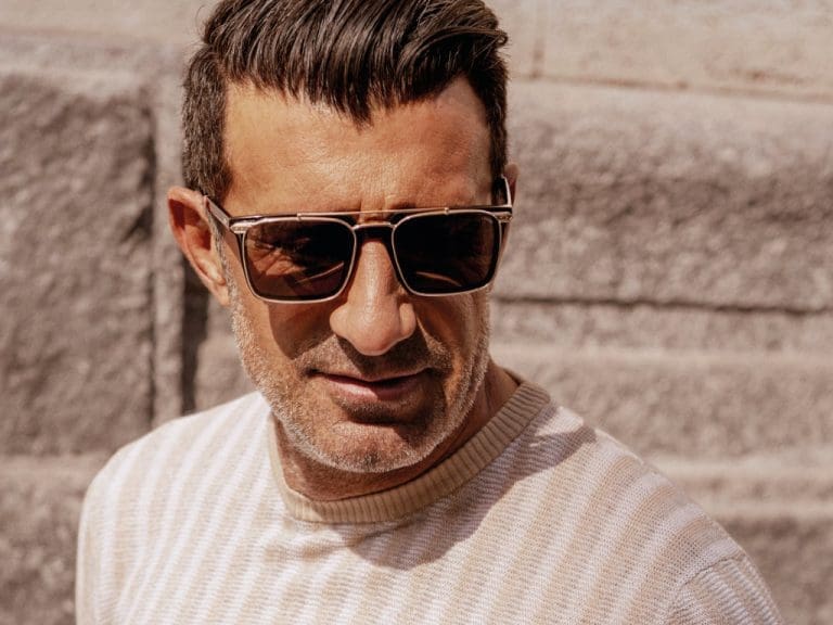 Luís Figo trägt Brille aus der Kollektion Lozza x Luís Figo