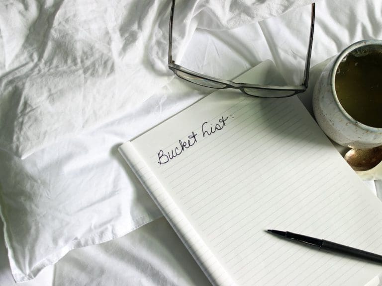 Schreibblock für die Bucket List