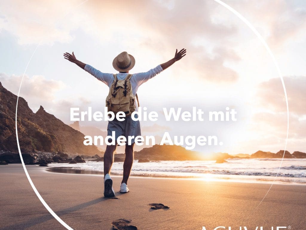 Kampagnenmotiv der „Erleben Sie die Welt mit anderen Augen“-Kontaktlinsen-Kampagne von Johnson & Johnson Vision