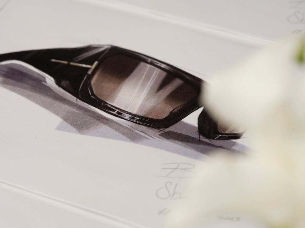 Nahaufnahme einer Brille bei der Showroom-Eröffnung von Marcolin in Barcelona am 18. November 2025